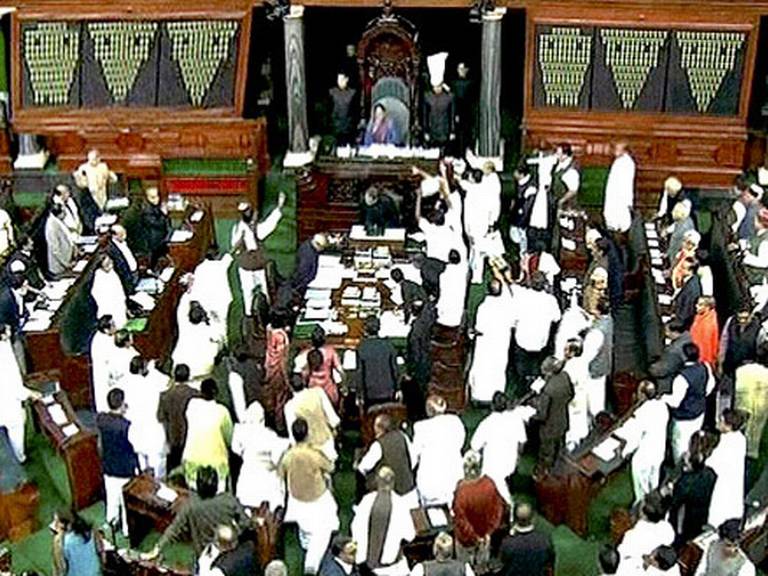 loksabhawitnessuproartopressforadjournmentmotion